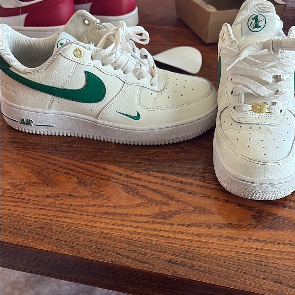 White and Green Sneakers